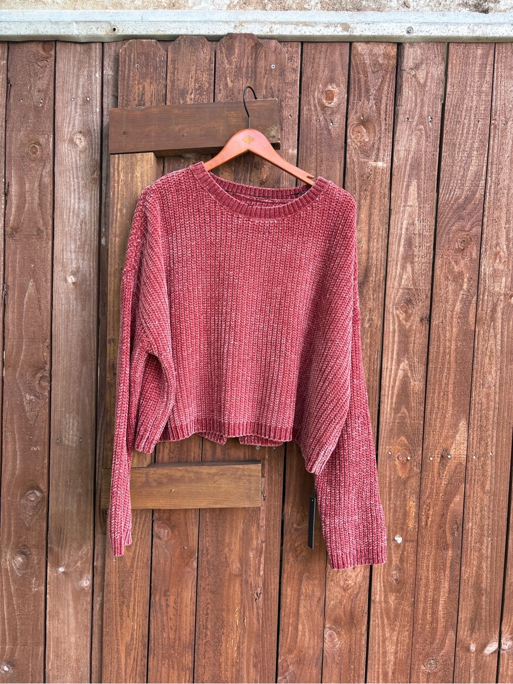 NWT Blanknyc Chenille Salmon Pink Splitback Sweater